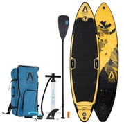 FitNord Aqua Leaf 340 SUP-brädset, Nordkapp (svart-gul), med kolfiberpaddel