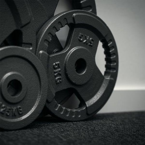 FitNord Viktskiva med grepp 30 mm, Gjutjärn 5 kg 4
