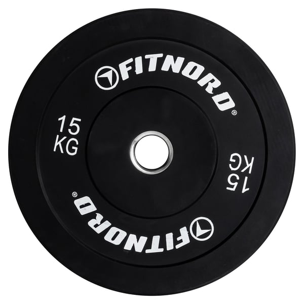 FitNord Bumper Black Viktskiva 15 kg 1