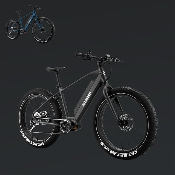 FitNord Rumble 500 Elfatbike 2024, svart (720 Wh batteri) 2