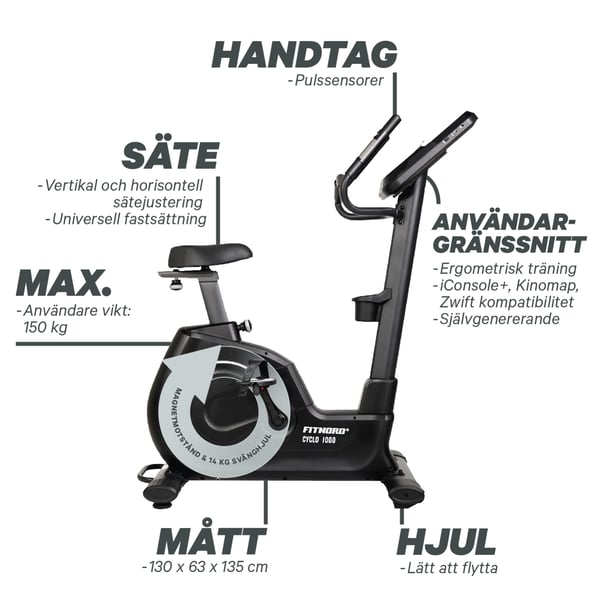 FitNord Cyclo 1000 Motionscykel 8