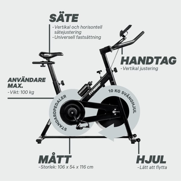 FitNord Racer 100 Spinningcykel 5