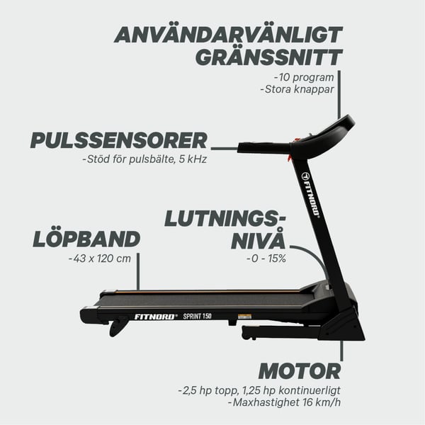 FitNord Sprint 150 Löpband 3