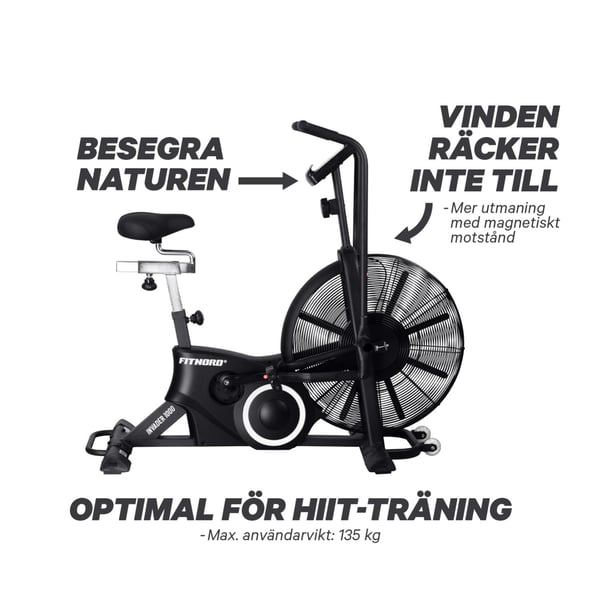 FitNord Invader 1000 Airbike Luftmotståndscykel G2 6