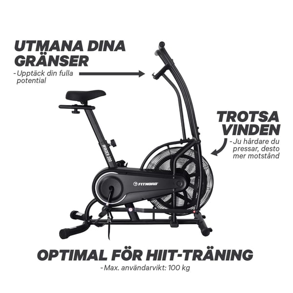 FitNord Invader 200 Airbike Luftmotståndscykel 8