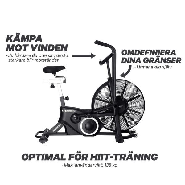 FitNord Invader 500 Airbike Luftmotståndscykel 7