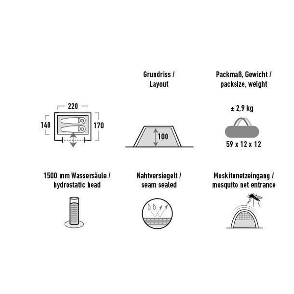 High Peak Kalmar 2 Tunneltält