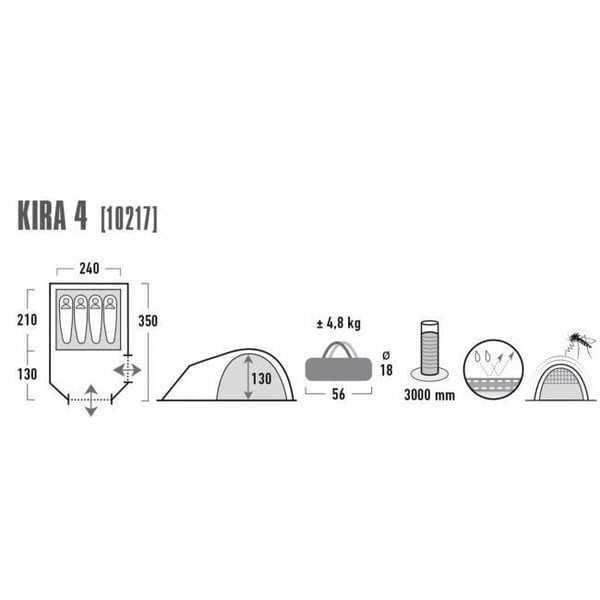 High Peak Kira 4.0 tält, silver