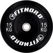 FitNord Viktskiva Bumper Black 15 kg